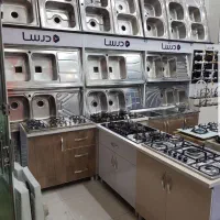 اجاق گاز صفحه ای  کابینت ۳متری  سینک  هود  روشویی