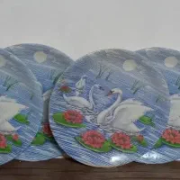 بشقاب ملامین قدیمی طرح قو