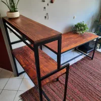 میز کار دو تکه /  چوب و فلز