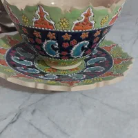 مینا کاری کاسه بشقاب کار دست خودم|صنایع دستی و سایر لوازم تزئینی|یزد, |دیوار