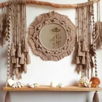 دیوارکوب مکرومه|صنایع دستی و سایر لوازم تزئینی|شیراز, باغ تخت|دیوار