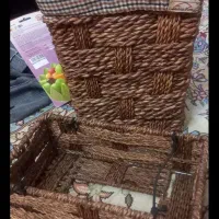 سطل و جا دستمال حصیری اک