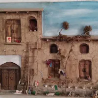 تابلو برجسته آنتیک  خانه سنتی روستایی کاهگلی حد نو|کلکسیون اشیاء عتیقه|فردیس, فردیس|دیوار