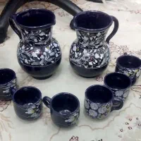۲۰ تکه ظروف سفالی طرح نقاشی کار دست