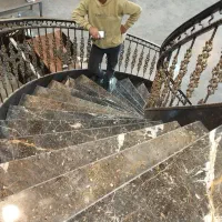 سنک پله .سنگ کاری نما  راه پله .پارکینگ. رمپ. نما