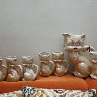 پارچ و لیوان دکوری گربه|صنایع دستی و سایر لوازم تزئینی|فردیس, منظریه|دیوار