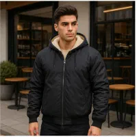 کاپشن مردانه مشکی داخل تمام خز مدل adidas