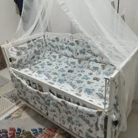 گهواره و تخت کنار مادر با رختخواب کاملا سالم|تخت و صندلی بچه|شهریار, شهریار|دیوار