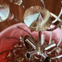 لوستر پایه استیل نگین مروارید|لوستر و چراغ آویز|گلبهار, شهر جدید گلبهار|دیوار