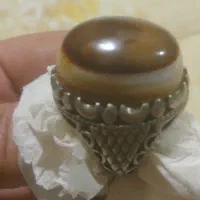 انگشتر مردانه عقیق سلیمانی رکاب نقره ای