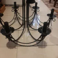 لوستر فرفرژه ۶ شاخه با رنگ کوره ای کارخانه ای|لوستر و چراغ آویز|تهران, درکه|دیوار