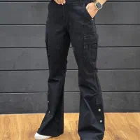 شلوار کتان بوت گات دمپا دکمه