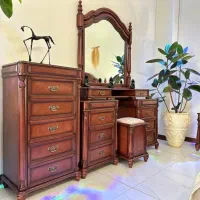 سرویس تخت‌ خواب دونفره مدل کاجی تمام چوب هومیسو|تخت و سرویس خواب|تهران, شهرک طالقانی|دیوار
