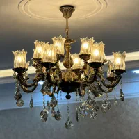 لوستر برنجی ۸شاخه و ۶ شاخه