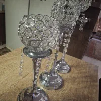 شمعدان کریستالی استیل