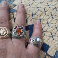 دوعدد انگشتر نقره رکاب دست ساز