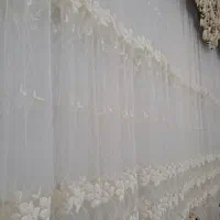 پرده حریر گل ابریشم در حد نو