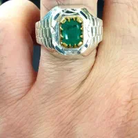 انگشتر زمرد و زبرجد معدنی|جواهرات|بندرعباس, |دیوار