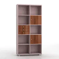 کتابخانه چوبی با کمد و قاب شیشه ای و قفسه چوبی|کتابخانه، شلف، قفسه‌های دیواری|قم, کلهری|دیوار