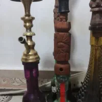 قلیان چوب سرخ و برنجی