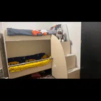 تخت خواب دو طبقه ام دی اف به خاطر جا به جای|تخت و سرویس خواب|اندیشه, اندیشه فاز ۱|دیوار