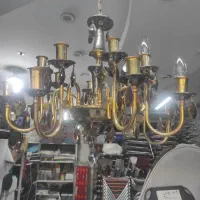 لوستر ۸ شاخه ۱۶ شعله برنج رنگ ثابت|لوستر و چراغ آویز|اصفهان, پروین|دیوار