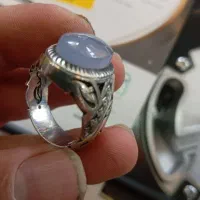 انگشتر عقیق کبود رگه دار