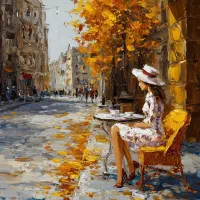 تابلو نقاشی/دست ساز/مدرن/دکوراتیو/کافه