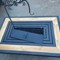 میز اتشدان پایه پروفیلی چوب ترمو