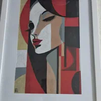 تابلو نقاشی مداد رنگی و مارکر