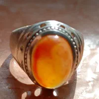 انگشتر عقیق یمنی پرتقالی مصور|جواهرات|اردبیل, |دیوار