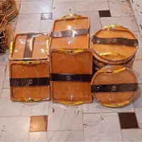 سینی های چوبی پلی ودد دسته طلایی اک