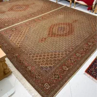 فرش تبریز طرح ماهی گل ابریشم ۵۰ رج ۷ متن جفت