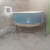 فروش استخر آماده فایبر گلس با پایه فلزی