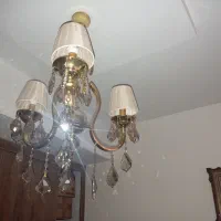لوستر سه شاخه طلایی|لوستر و چراغ آویز|تهران, گلستان (شهرک راه آهن)|دیوار