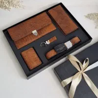 کیف پول و کمربند ست کامل چرم