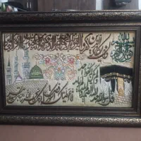 یک عدد تابلو فرش دست بافت گل ابریشم|تابلو فرش|ری, جوانمرد قصاب|دیوار