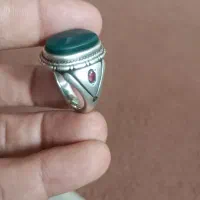 انگشتر نقره مس سنگ و مهره کلکسیونی