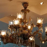 لوستر رنگ انتیک سالم نو۴شعله دوتایی