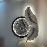 تابلو و ساعت ماه و پر نورانی با قاب و نور مخفی|ساعت دیواری و تزئینی|تهران, تهرانسر شرقی|دیوار