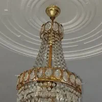 ۱ عدد لوستر اشپزخانه استیل آویزدار سالم