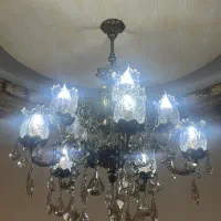 لوستر برنجی پنج شاخه ۱۰ شعله|لوستر و چراغ آویز|رشت, گلسار|دیوار