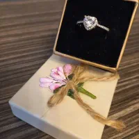 انگشتر نقره زنانه  نگین الماسی