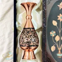 ست هدیه اداری گلدان مسی الماس تراش و تابلو فیروزه|صنایع دستی و سایر لوازم تزئینی|اصفهان, نقش جهان|دیوار