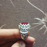 یاقوت آفریقایی اصل نقره کار دست  زیر فی خرید