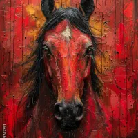 تابلو بوم چاپی اسب