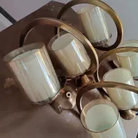 دو عدد لوستر برنزی سه شعله قیمت هر دو باهم 2200|لوستر و چراغ آویز|پردیس, فاز ۸|دیوار