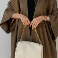 مانتو عبایی ژاکارد پنبه شکلاتی نصف قیمت مزون ها|لباس|جوانرود, |دیوار