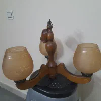دو عدد لوستر چوبی