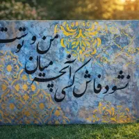 تابلو تلفیقی پتینه و شعر